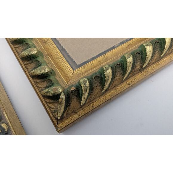 Lot 3 Vintage Gold Green Photo Frames Ornate Design Verdigris For 3.5 X 5.5" Art - Picture 4 of 8
